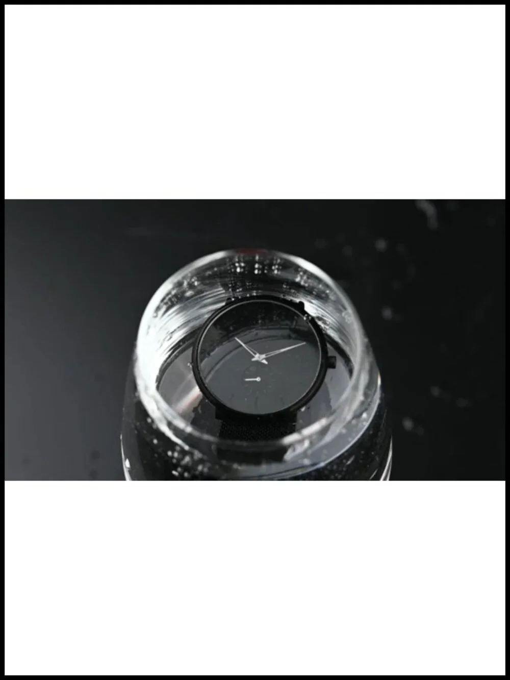 Mens Ultra-Thin Minimalist Waterproof Dress Watch with Stainless Steel Mesh Band